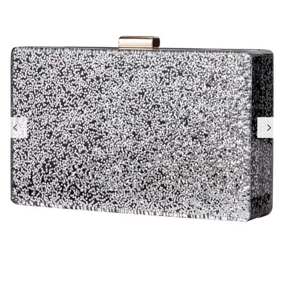 John Lewis Glitter Clutch Box Bag - Picture 3 of 13